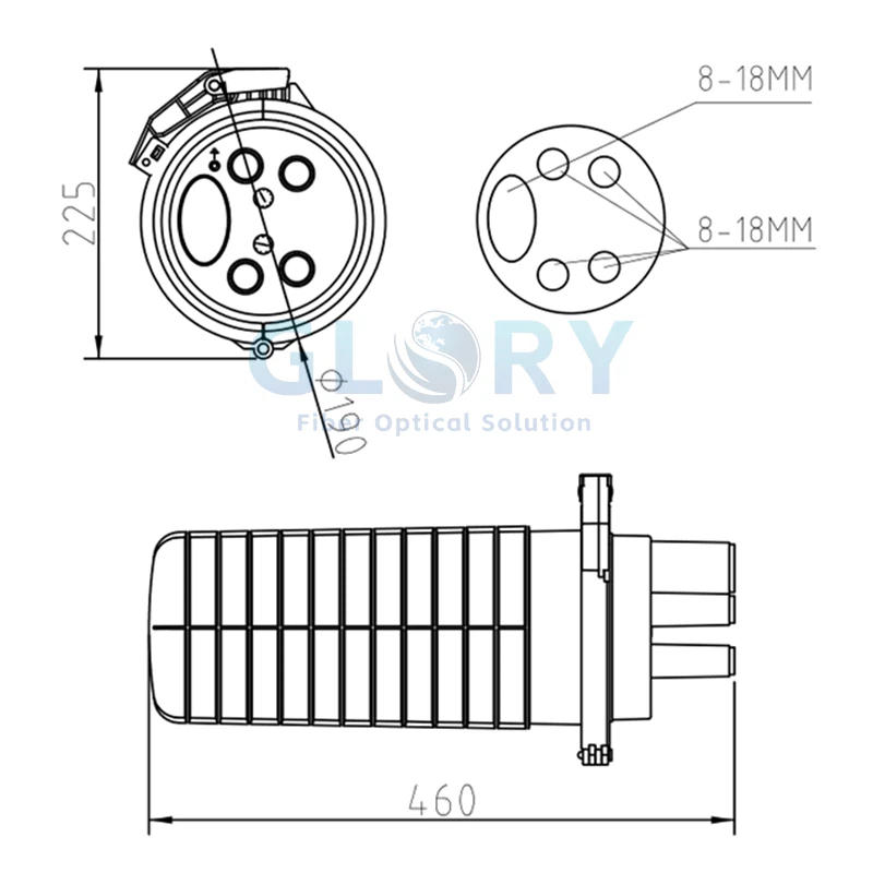 fiber optic splice closure L5-BR size fiber optic splice closure L5-BR size